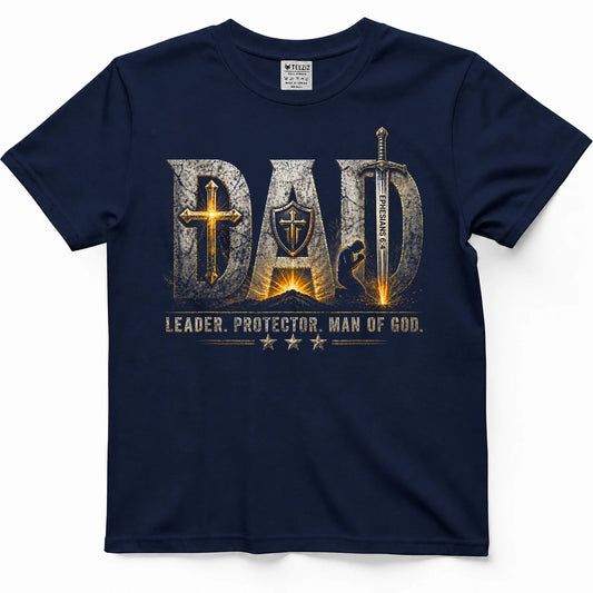 Vintage Man of God Husband Dad Christian Dad Father's Day T-Shirt