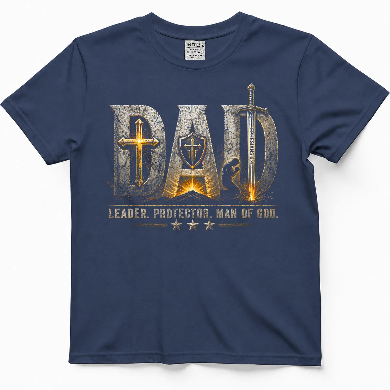 Vintage Man of God Husband Dad Christian Dad Father's Day T-Shirt