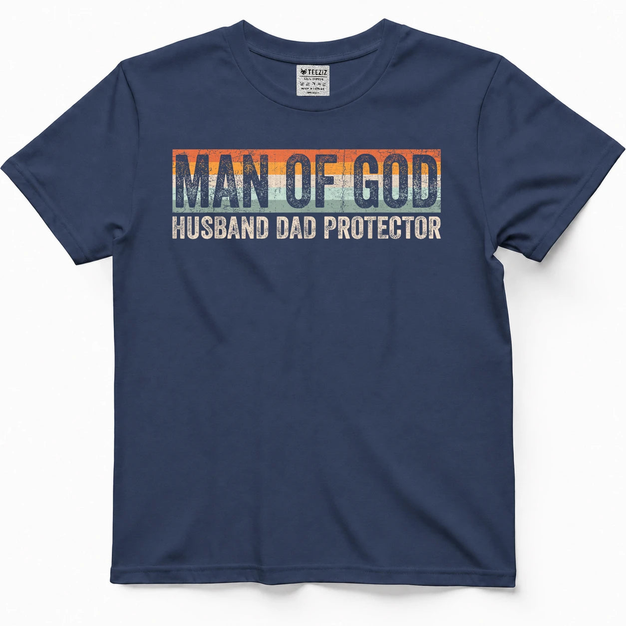 Man of God Husband Dad Protector Christian Dad Father's Day T-Shirt