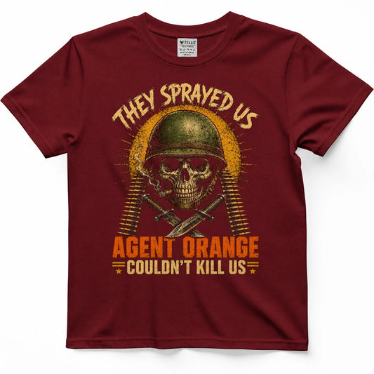 They Sprayed Us Agent Orange Couldn't Kill Us Vietnam Veteran Skull Shirt