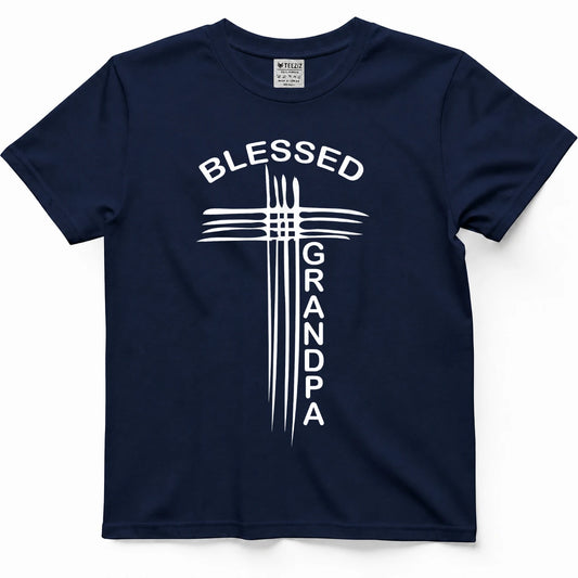 Blessed Grandpa Christian Cross Religious T-Shirt