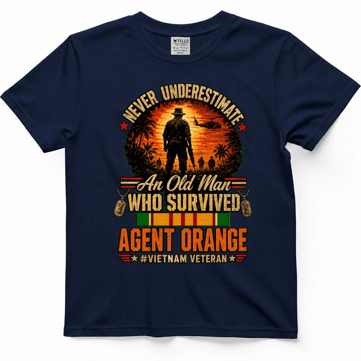 Never Underestimate An Old Man Who Survived Agent Orange Vietnam Veteran Shirt