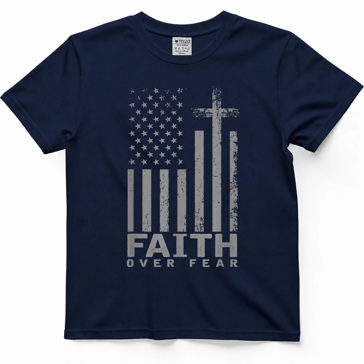 America Pride US Flag Faith Over Fear Prayer T-Shirt