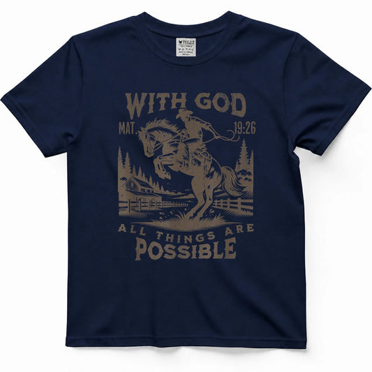 Cowboy Bible Scripture Verse Western Jesus for Mens Faith T-Shirt
