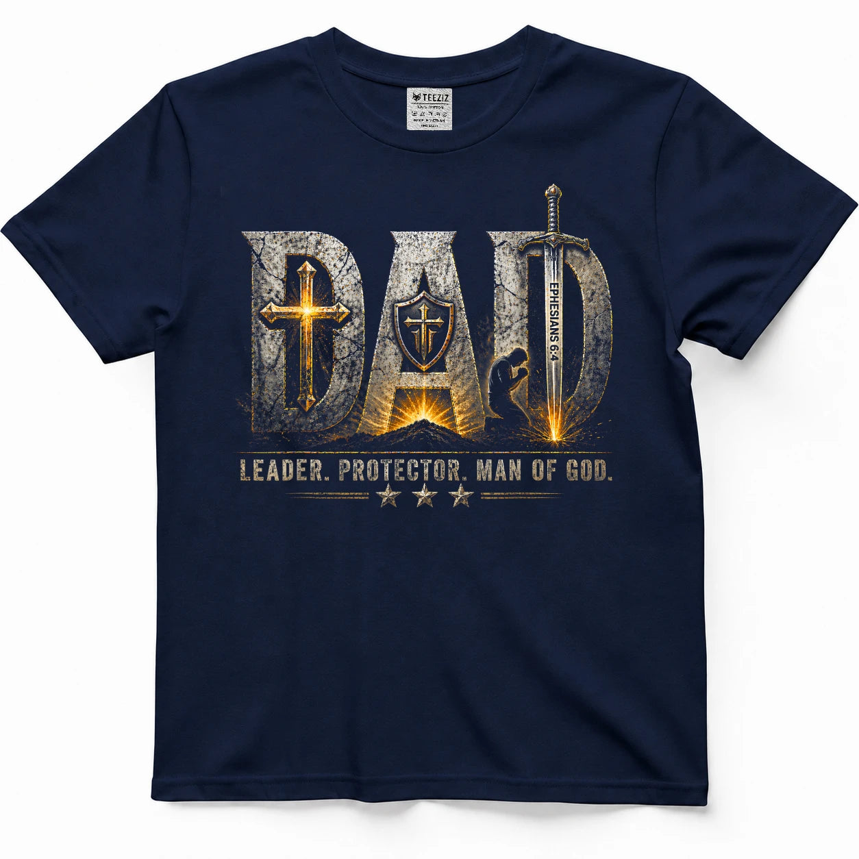 Vintage Man of God Husband Dad Christian Dad Father's Day T-Shirt