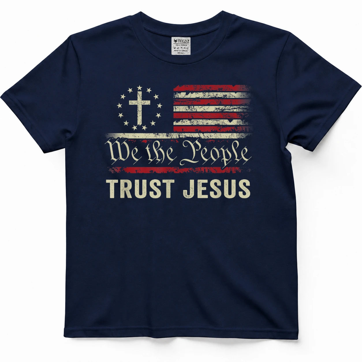 We The People Trust Jesus - USA Flag Christian Patriotic T-Shirt