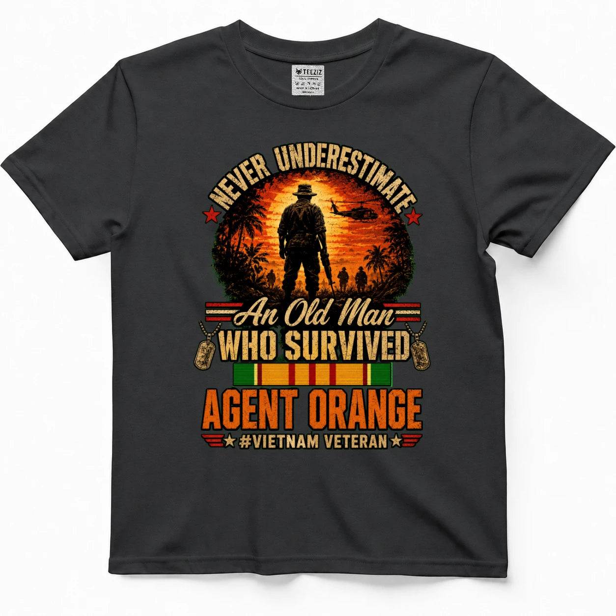 Never Underestimate An Old Man Who Survived Agent Orange Vietnam Veteran Shirt