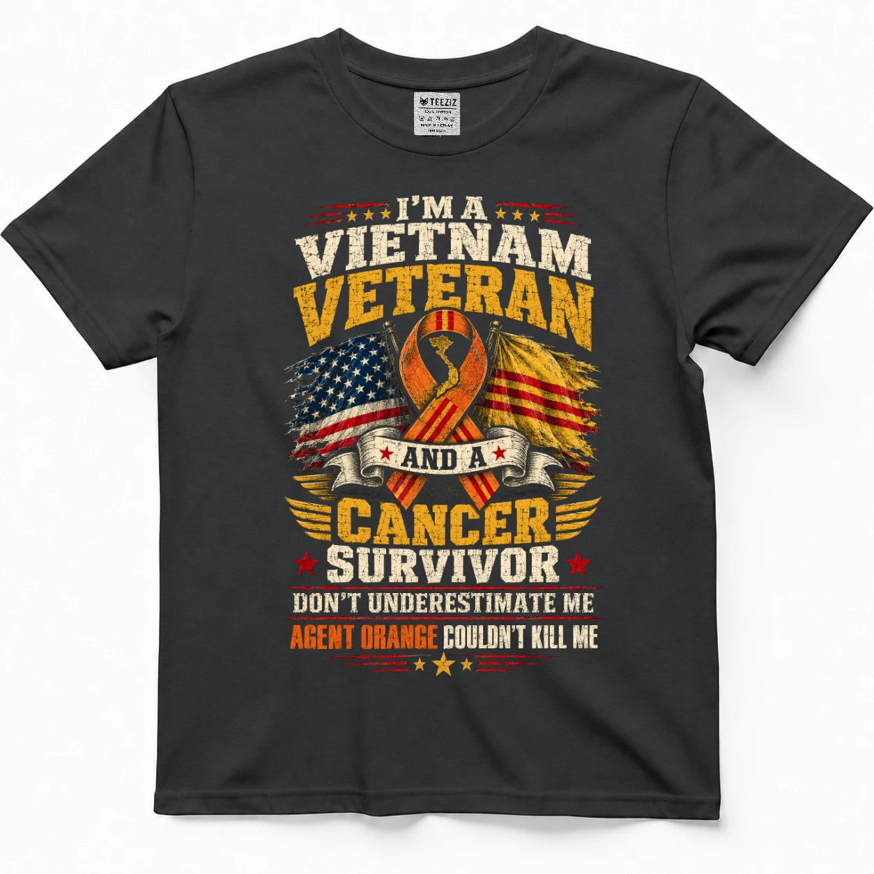 Vietnam Veteran And A Cancer Survivor Agent Orange Couldn't Kill Me Shirt