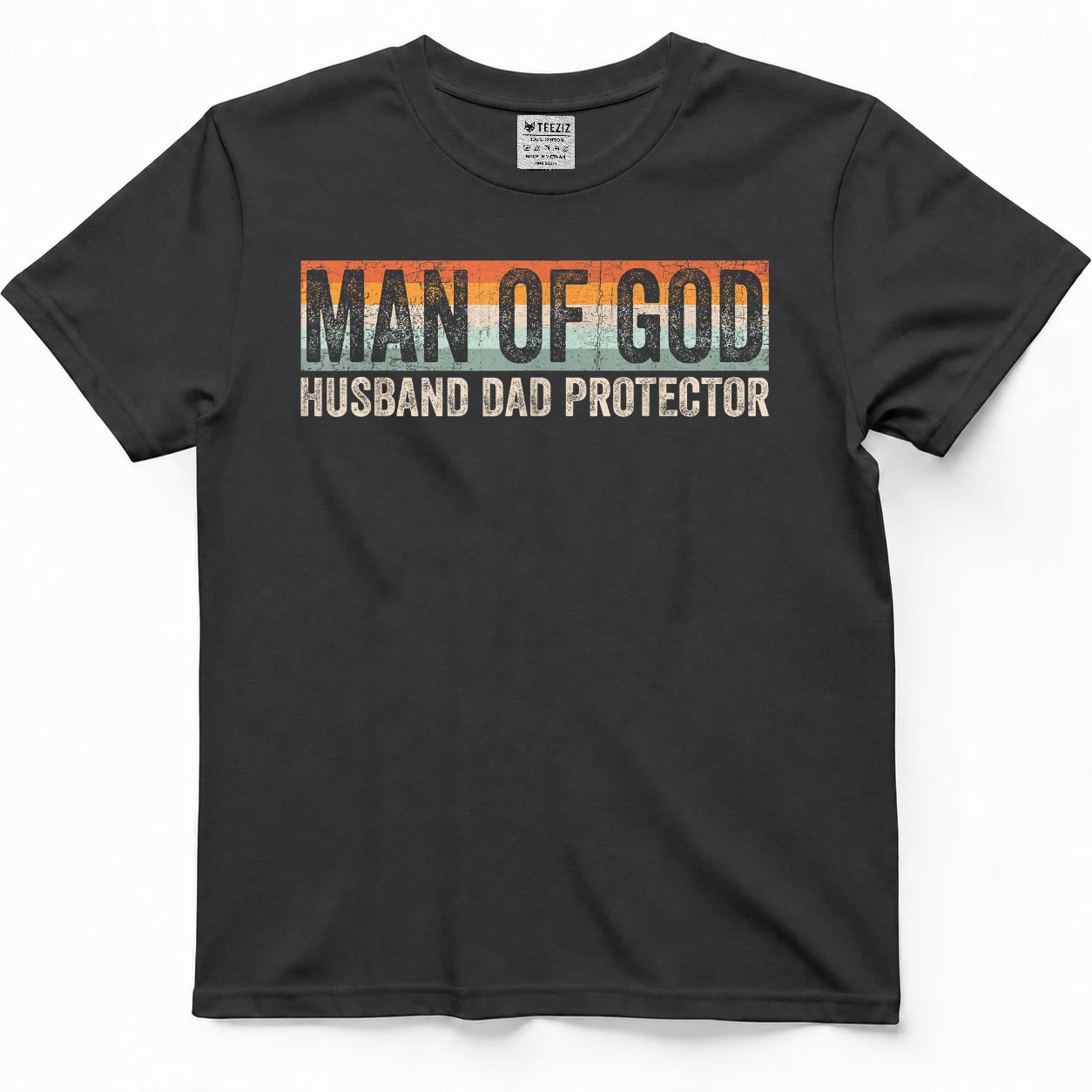 Man of God Husband Dad Protector Christian Dad Father's Day T-Shirt