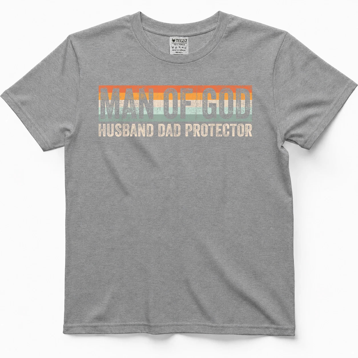 Man of God Husband Dad Protector Christian Dad Father's Day T-Shirt