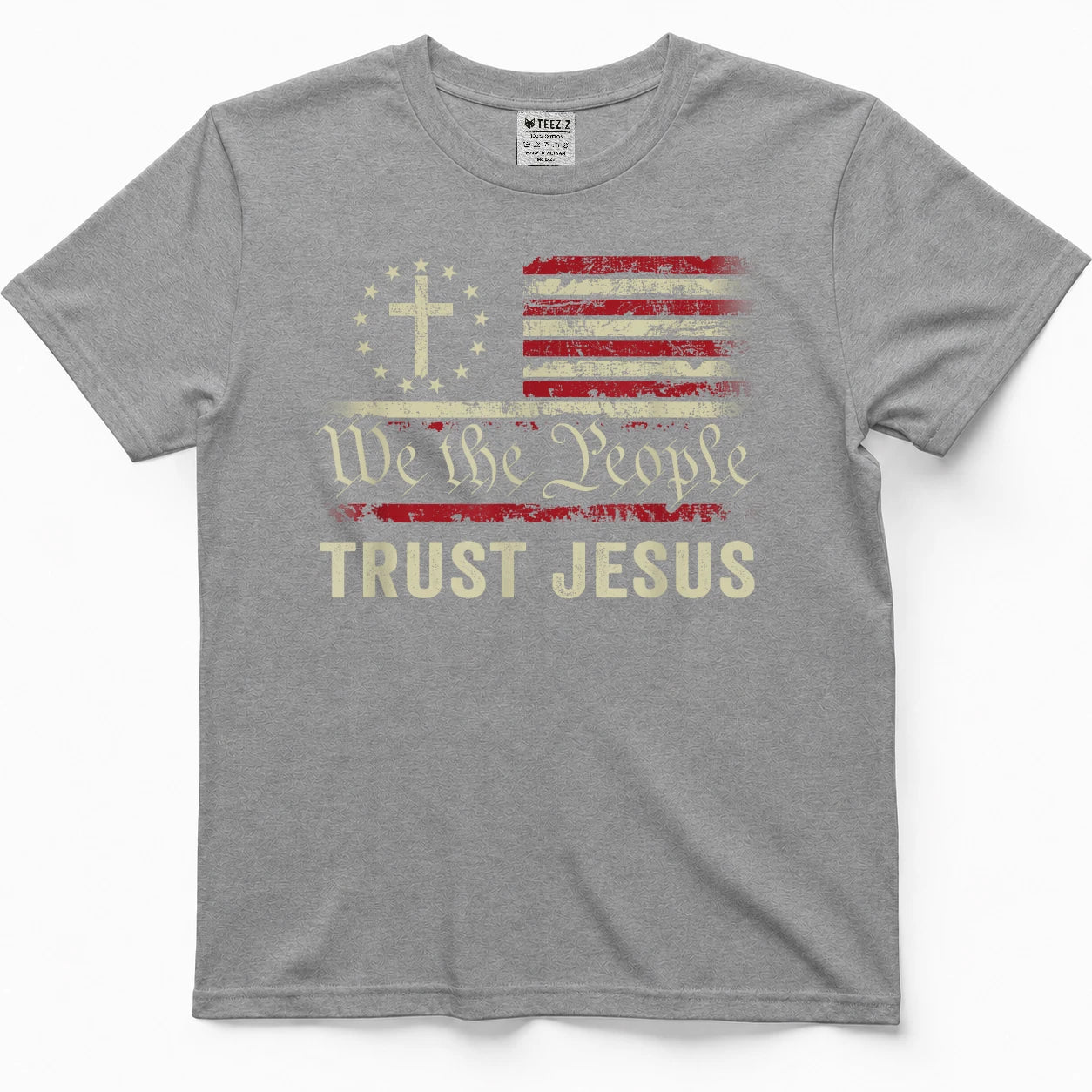 We The People Trust Jesus - USA Flag Christian Patriotic T-Shirt