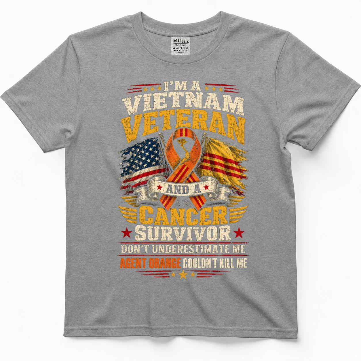 Vietnam Veteran And A Cancer Survivor Agent Orange Couldn't Kill Me Shirt