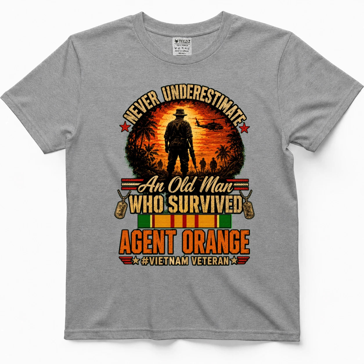 Never Underestimate An Old Man Who Survived Agent Orange Vietnam Veteran Shirt