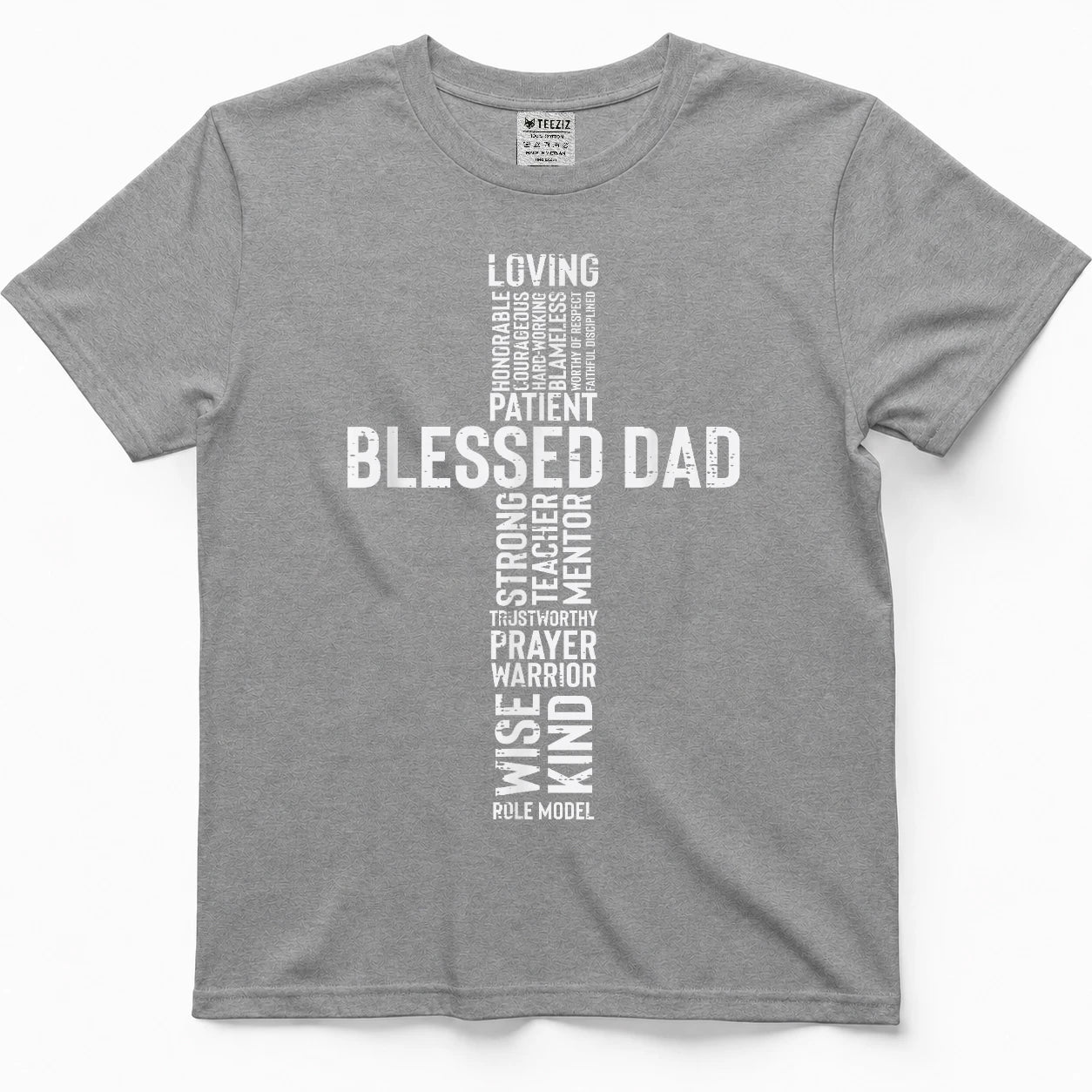 Fathers Day Blessed Dad Cross Jesus Christian Papa Daddy T-Shirt