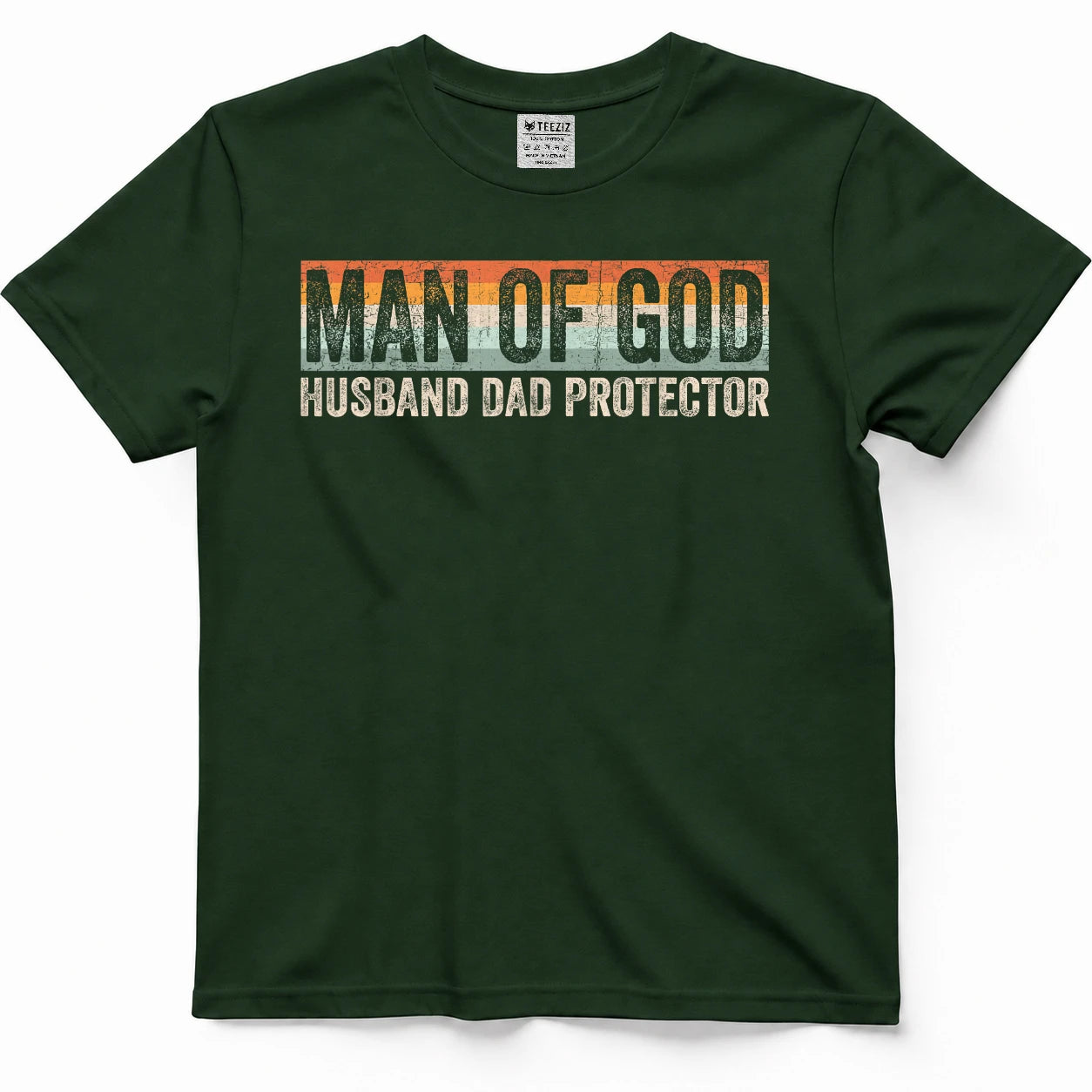 Man of God Husband Dad Protector Christian Dad Father's Day T-Shirt