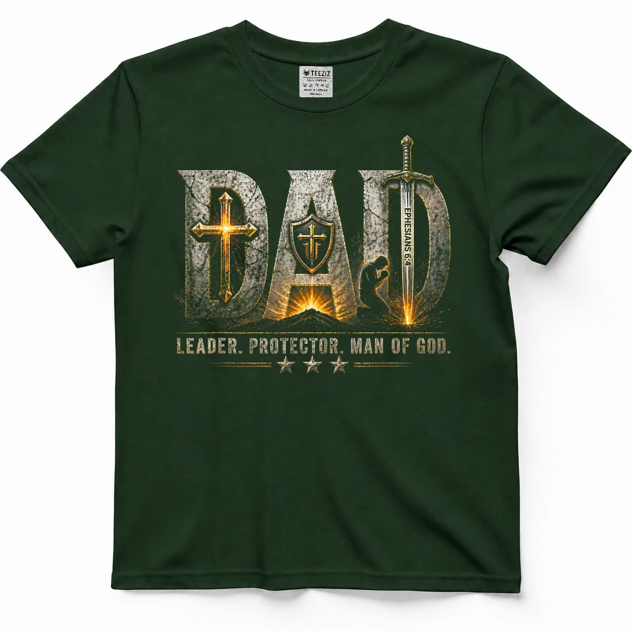 Vintage Man of God Husband Dad Christian Dad Father's Day T-Shirt
