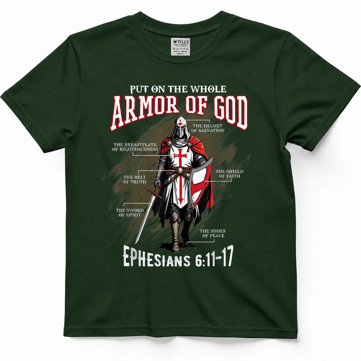 Full Armor of God Men Women Kids Christian Bible Verse Gift T-Shirt