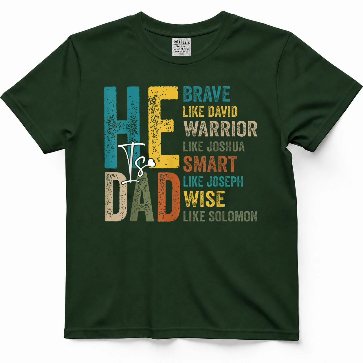Funny Mens Dad Fathers Day Christian Jesus He is Smart Brave T-Shirt