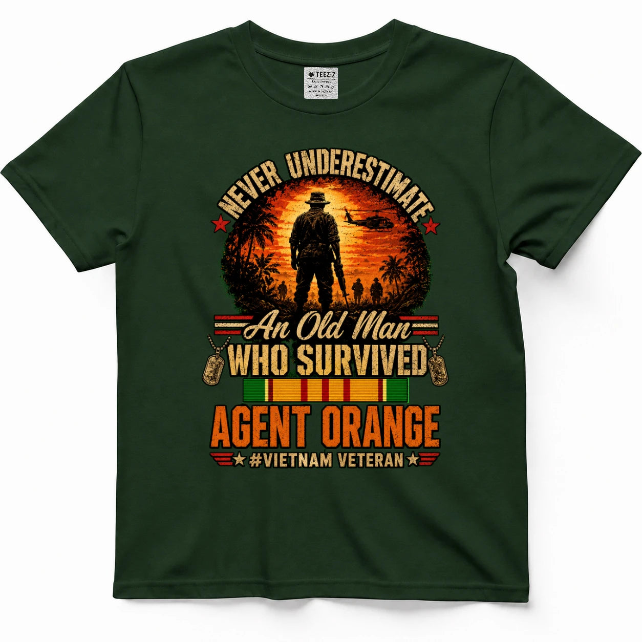 Never Underestimate An Old Man Who Survived Agent Orange Vietnam Veteran Shirt
