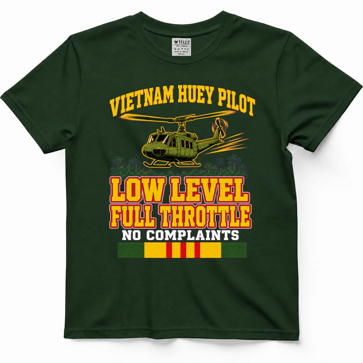 Vietnam Huey Pilot Low Level Full Throttle No Complaints T-Shirt