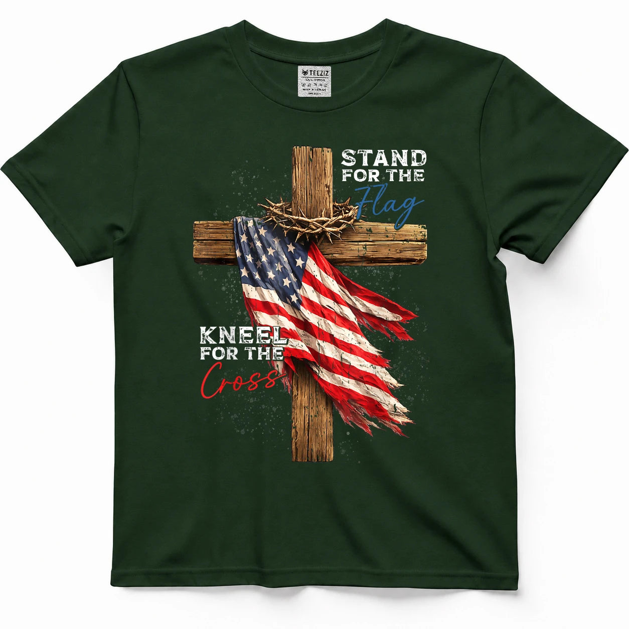 USA Flag Religious 4th of July Christian Faith Men Women T-Shirt