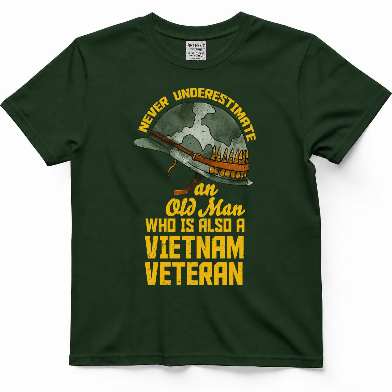 Never Underestimate An Old Man Who Is Also A Vietnam Veteran Shirt