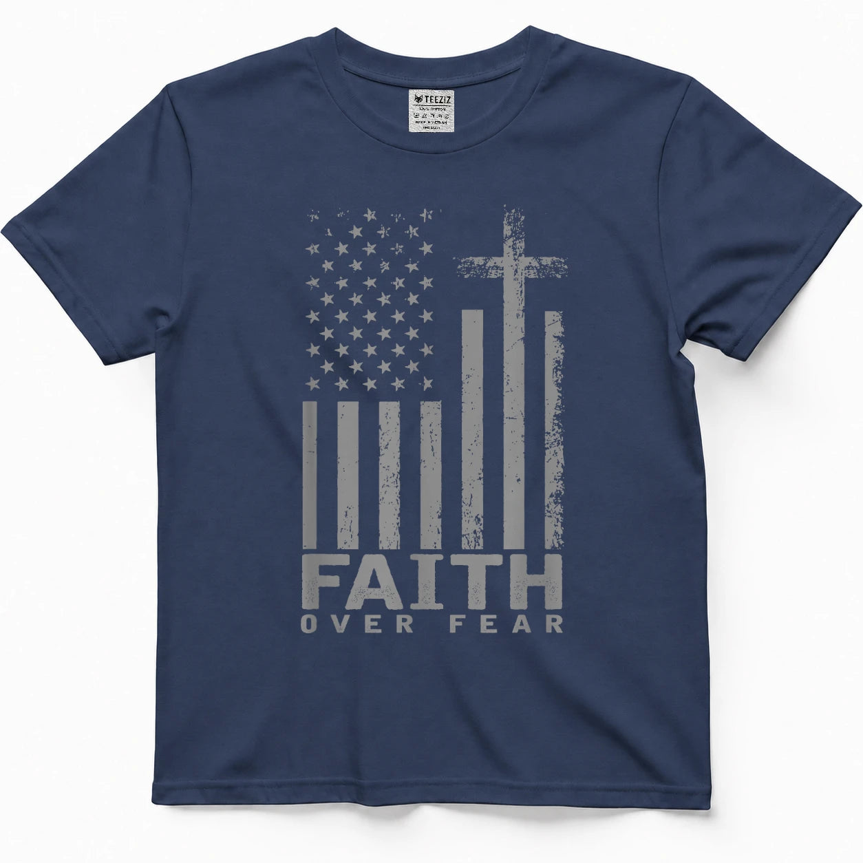 America Pride US Flag Faith Over Fear Prayer T-Shirt