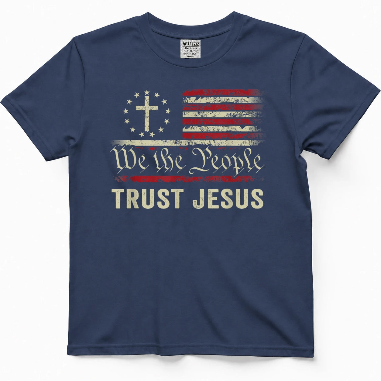 We The People Trust Jesus - USA Flag Christian Patriotic T-Shirt