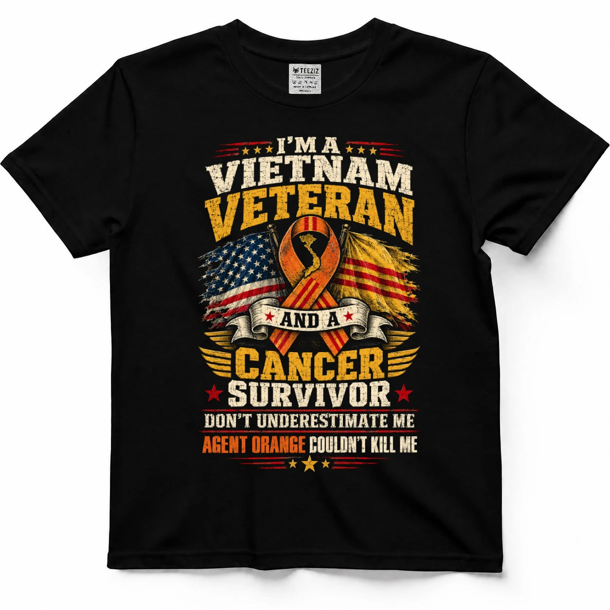 Vietnam Veteran And A Cancer Survivor Agent Orange Couldn't Kill Me Shirt