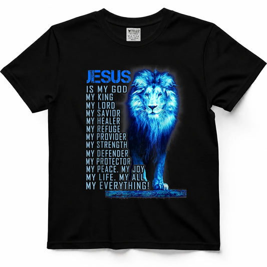 Jesus is My God Lion Faith Christian Believer Scripture T-Shirt