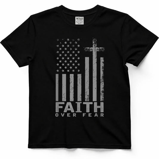 America Pride US Flag Faith Over Fear Prayer T-Shirt