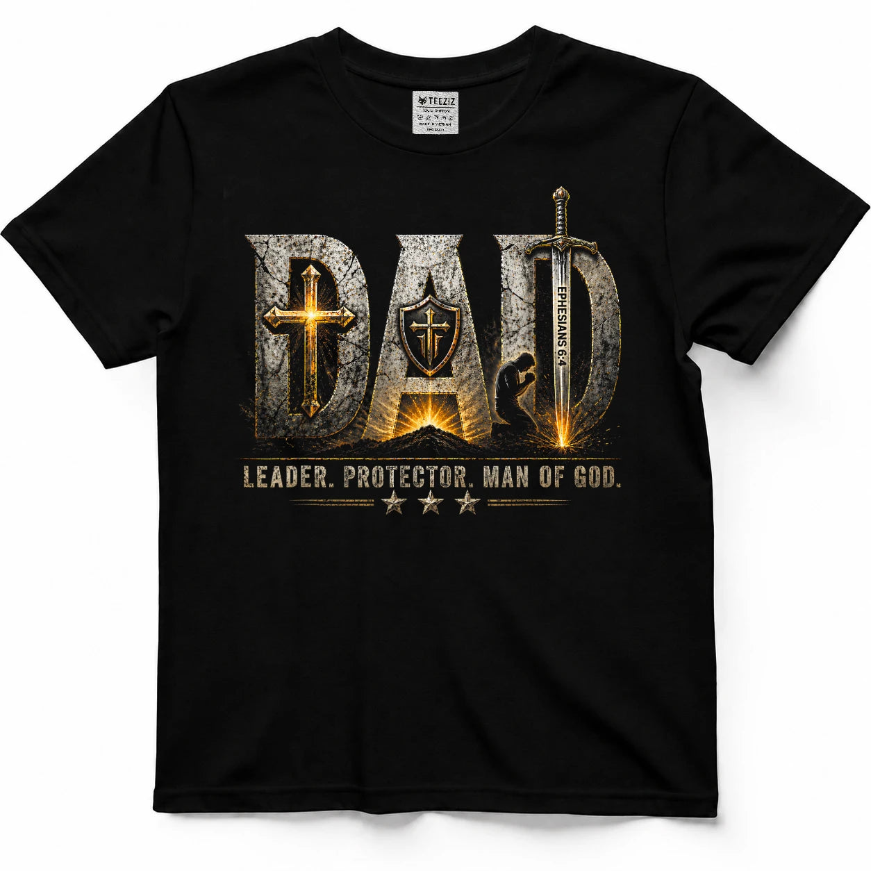 Vintage Man of God Husband Dad Christian Dad Father's Day T-Shirt