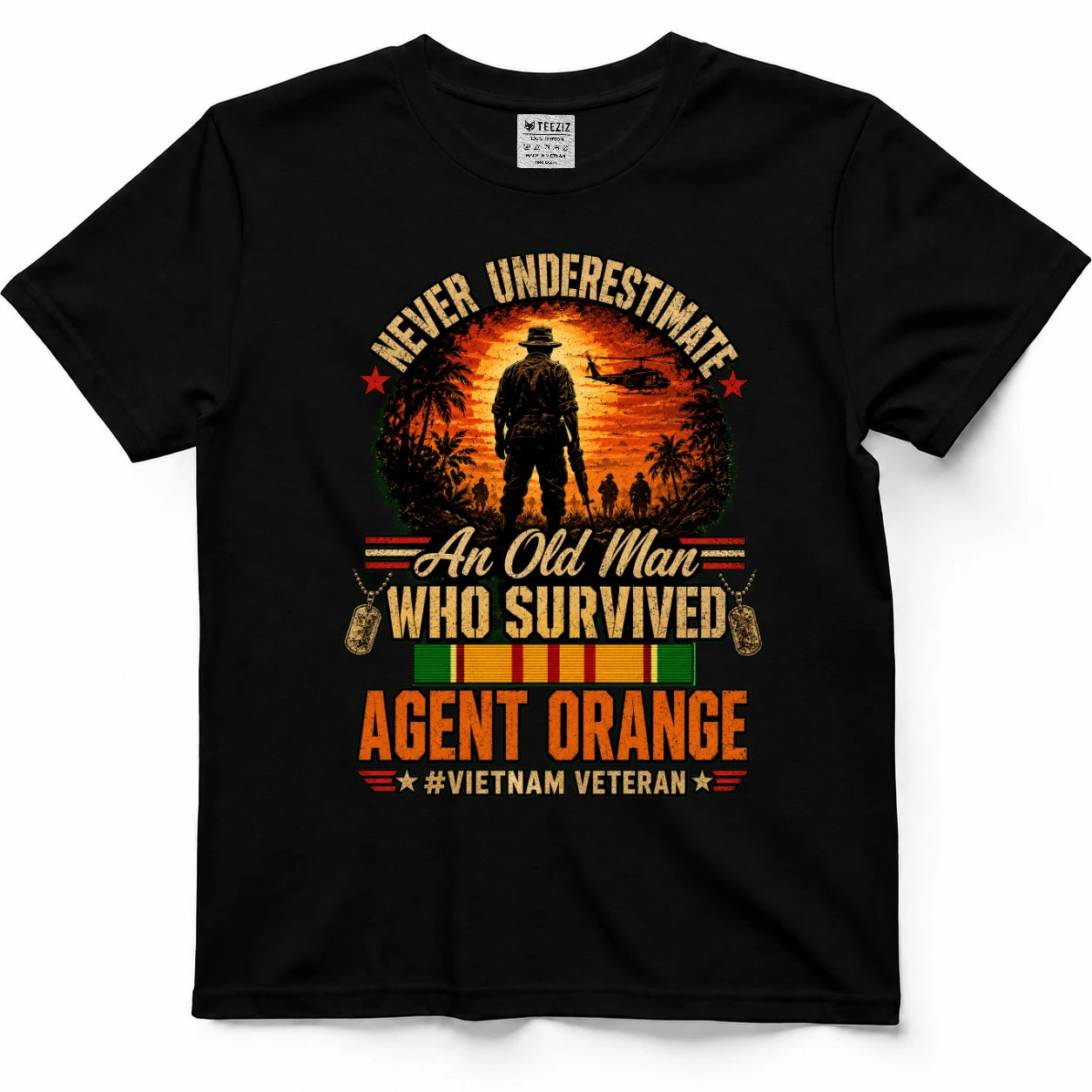 Never Underestimate An Old Man Who Survived Agent Orange Vietnam Veteran Shirt