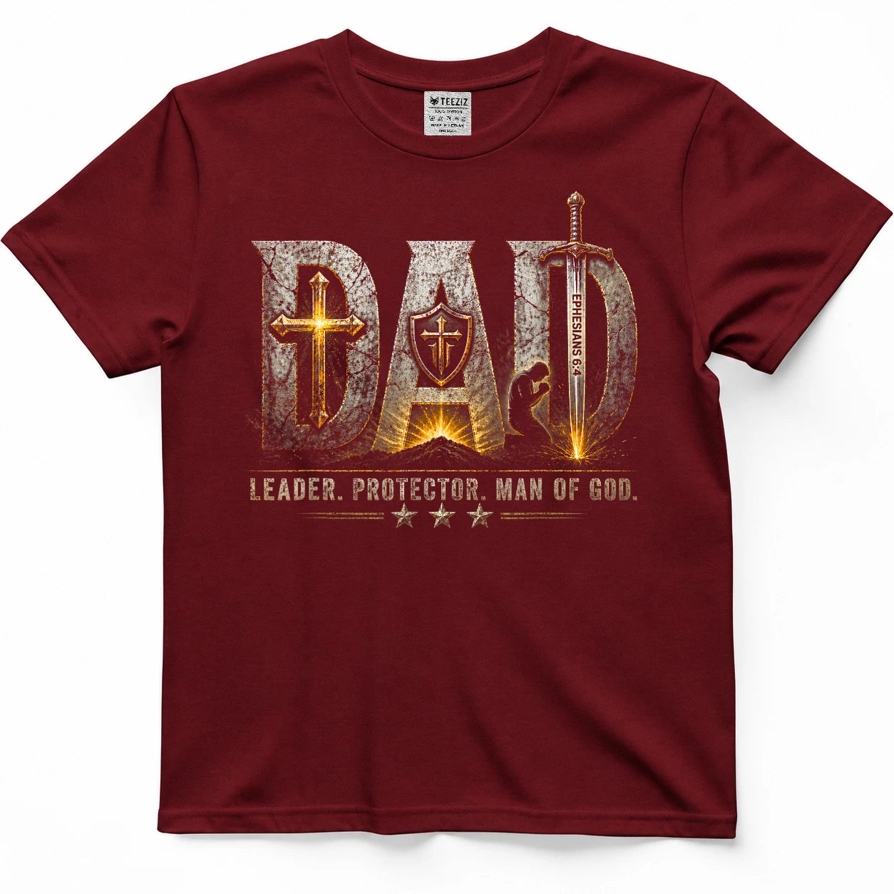 Vintage Man of God Husband Dad Christian Dad Father's Day T-Shirt