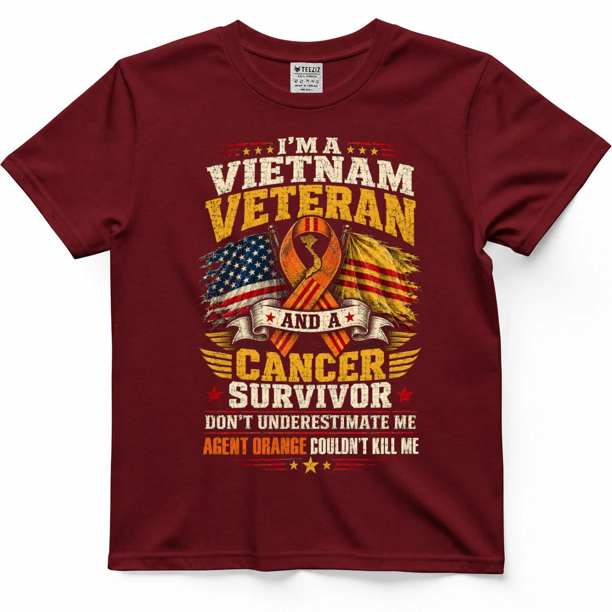 Vietnam Veteran And A Cancer Survivor Agent Orange Couldn't Kill Me Shirt