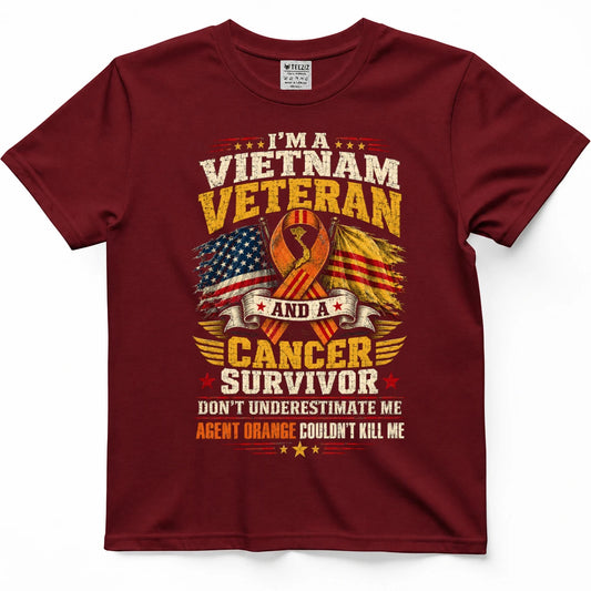 Vietnam Veteran And A Cancer Survivor Agent Orange Couldn't Kill Me Shirt