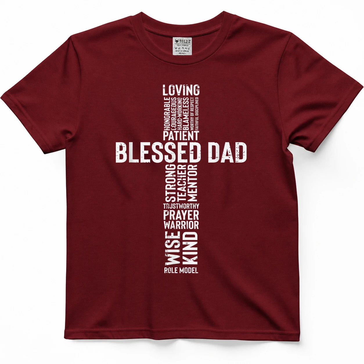 Fathers Day Blessed Dad Cross Jesus Christian Papa Daddy T-Shirt