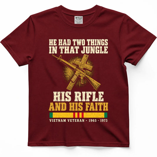 He Had Two Things In That Jungle His Rifle And His Faith Shirt
