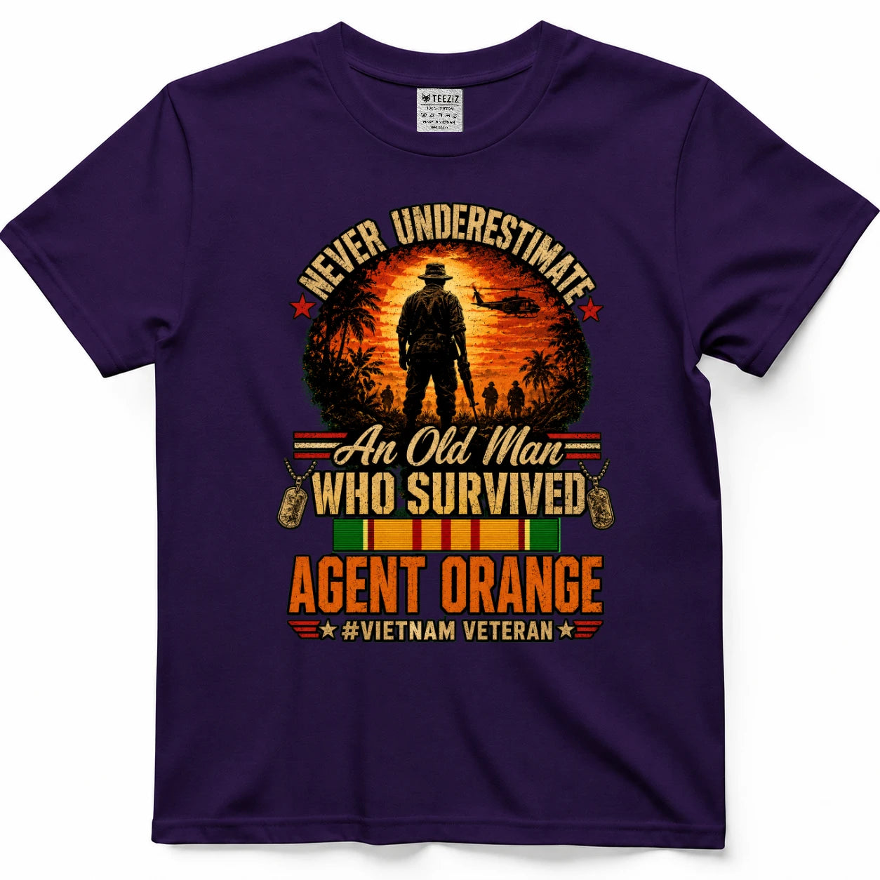 Never Underestimate An Old Man Who Survived Agent Orange Vietnam Veteran Shirt