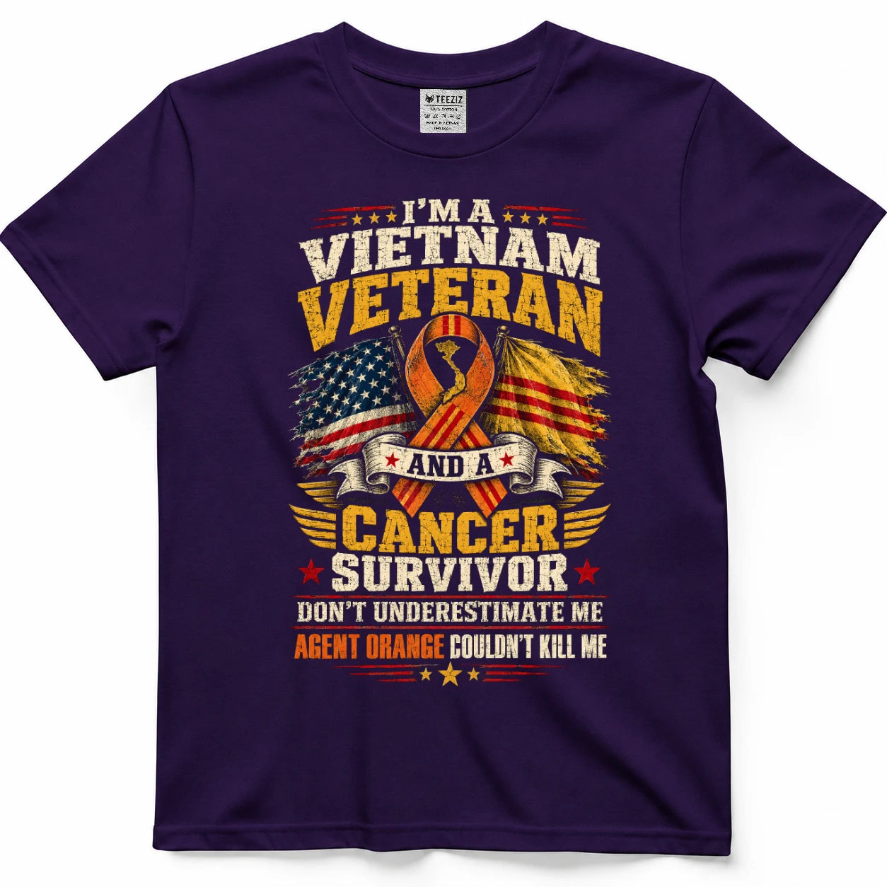 Vietnam Veteran And A Cancer Survivor Agent Orange Couldn't Kill Me Shirt